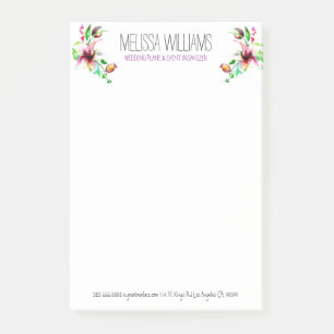 Watercolors Summer Flowers Colourful Illustration Post-it Notes