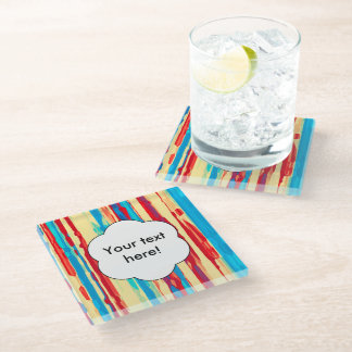 Watercolors texture glass coaster