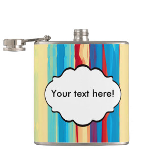 Watercolors texture hip flask