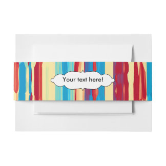 Watercolors texture invitation belly band