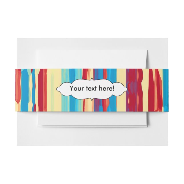 Watercolors texture invitation belly band (Front Example)