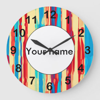 Watercolors texture large clock