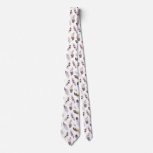 Watercolors tribal feathers seamless pattern tie