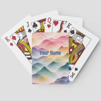 watercolors wave patterns playing cards