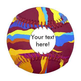 Watercolors waves abstract design baseball