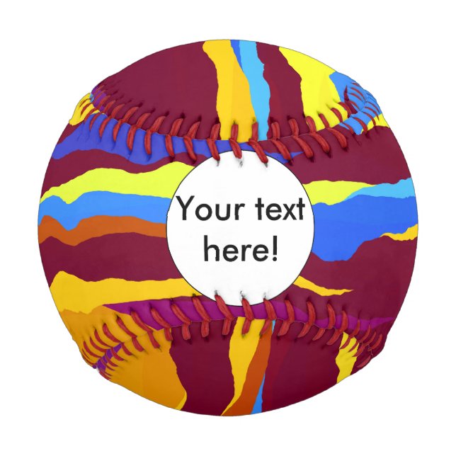 Watercolors waves abstract design baseball (Front)