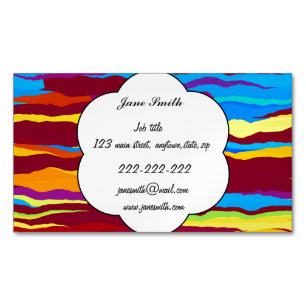Watercolors waves abstract design magnetic business card