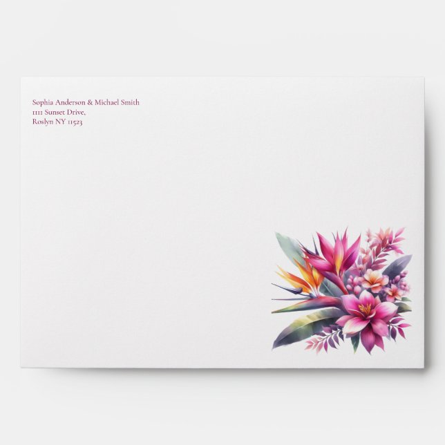 WatercolorTropical Bliss-Wedding- Envelope (Front)