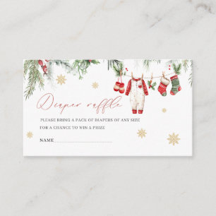WatercolorWinter Santa baby christmas baby showe Enclosure Card