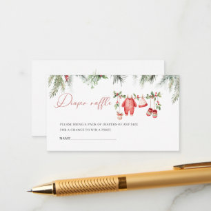 WatercolorWinter Santa baby christmas baby showe Enclosure Card