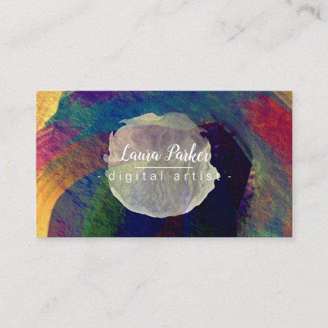 Watercolour Abstract Elegant Splatter Stroke Art   Business Card (Front)
