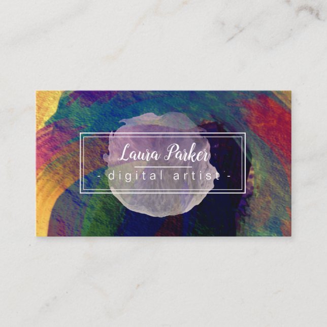 Watercolour Abstract Elegant Splatter Stroke Art   Business Card (Front)