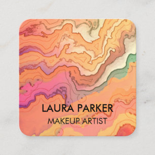 Watercolour abstract Vintage Art Minimal Square Bu Business Card