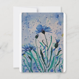 watercolour abstrtact flowers holiday card