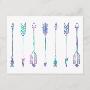 Watercolour Arrow Print Postcard