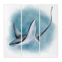 Watercolour artwork of Stingray Canvas Print