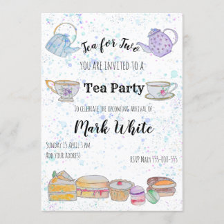 Watercolour baby shower invitation (boy)
