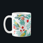 Watercolour Birds, Cranberry & Greenery Christmas Coffee Mug<br><div class="desc">Celebrate the magical and festive holiday season with our custom illustrative holiday mugs. The design features our own hand drawn birds perched on beautiful whimsical foliage branches and cranberries. The pattern wraps around the mug. (You can customised the background colour) All artwork contained in this festive holiday foliage and cardinal...</div>
