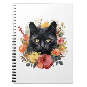 Watercolour Black Cat Notebook
