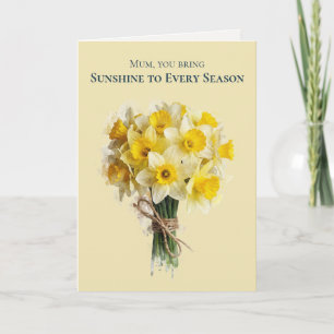 Watercolour Blooms Daffodil Classic Mother's Day Holiday Card
