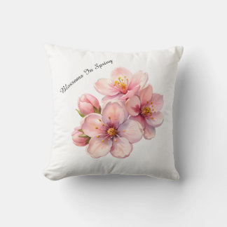 Watercolour Blossoms Spring Custom Pillow Cover 