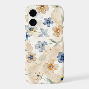 Watercolour Blue and Yellow Floral iPhone case