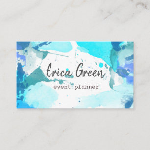 Watercolour Blue Business Card