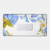 Watercolour Blue Hydrangeas Floral Personalised