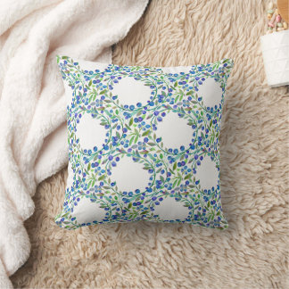 Watercolour blueberry design cushion