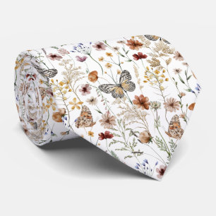 Watercolour Boho Floral Tie