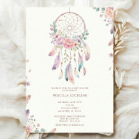 watercolour Boho flower Dreamcatcher Baby Shower
