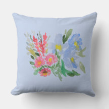 Watercolour bouquet throe pillow