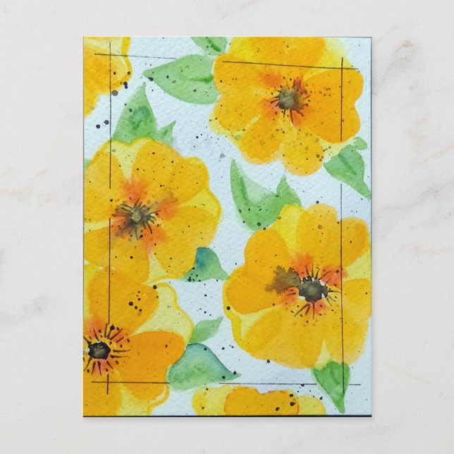 Watercolour Buttercups Postcard (Front)