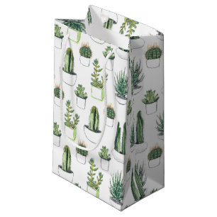 Watercolour Cacti & Succulent Small Gift Bag