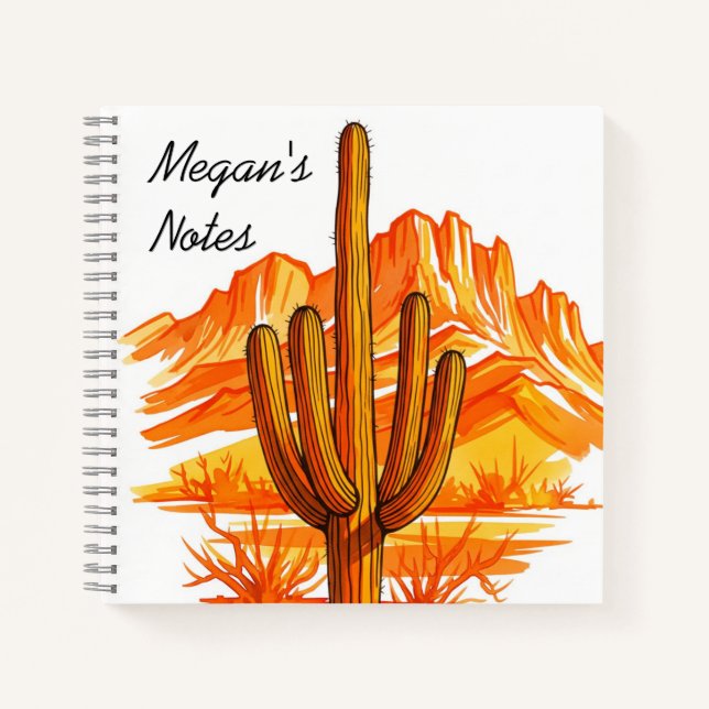 Watercolour cactus notebook  (Front)