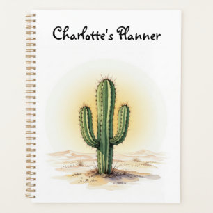 Watercolour cactus planner