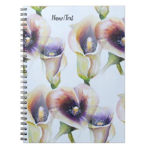 Watercolour Calla Lilies in Gradient Colors Notebook