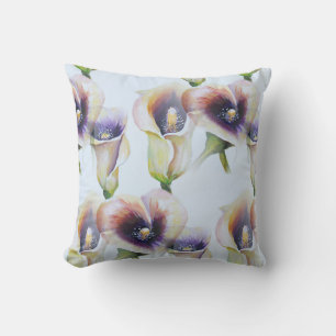 Watercolour Calla Lilies in Gradient Colours Cushion