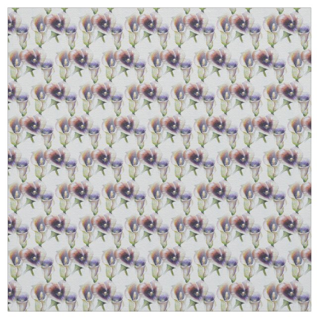 Watercolour Calla Lilies in Gradient Colours Fabric (Swatch)