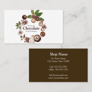 Watercolour Chocolate Frame  Business Card