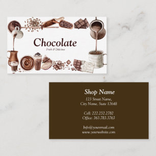Watercolour Chocolate Frame Business Card