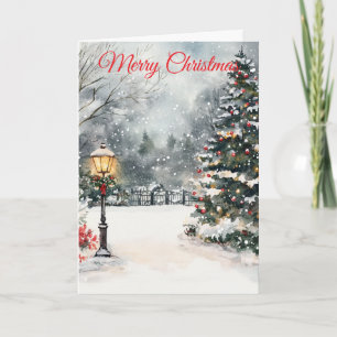 Watercolour Christmas Garden Holiday Card