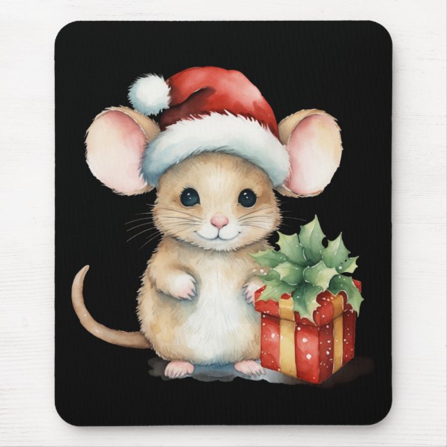 Watercolour Christmas Mouse Pad (Front)