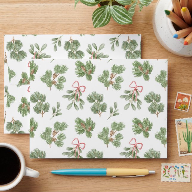 Watercolour Christmas Pattern  Envelope (Desk)