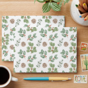 Watercolour Christmas Pattern Envelope