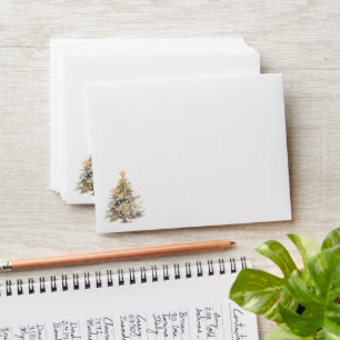 Watercolour Christmas Tree Greeting Card Envelope
