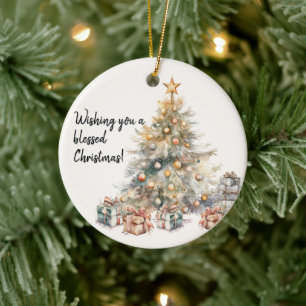 Watercolour Christmas Tree Ornament