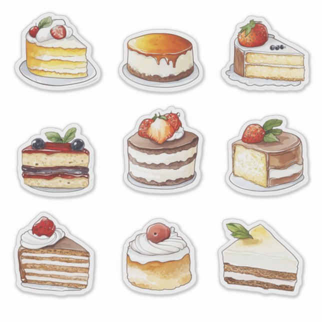 watercolour clipart of Cake dessert collection (Front)
