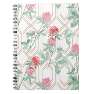Watercolour clover flowers. notebook