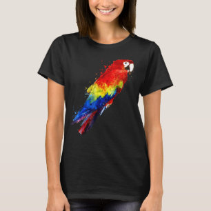 Watercolour Colourful Scarlet Macaw Parrot Bird Pa T-Shirt